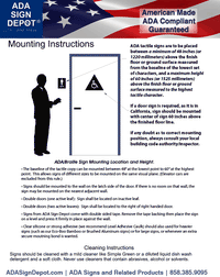 ADA Sign Mounting Instructions, Hardware, and Adhesive How to Install or Mount ADA Signs - Instructions, Adhesives, Brackets