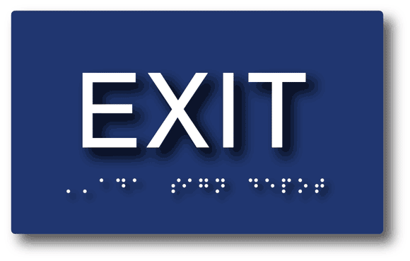 ADA-1002 Tactile Braille ADA Exit Sign in Blue