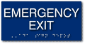 ADA Emergency Exit Sign - 8" x 4" - ADA Compliant Tactile Braille Sign thumbnail
