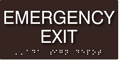 ADA Emergency Exit Sign - 8" x 4" - ADA Compliant Tactile Braille Sign thumbnail