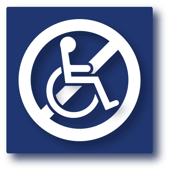 ADA-1016 Not Wheelchair Accessible Symbol Sign in Blue