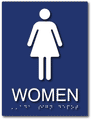 Womens Restroom Braille ADA Signs - 6" x 8" thumbnail
