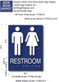 Unisex Restroom Braille ADA Signs - 6" x 8" thumbnail