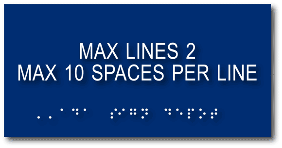 ADA-1031 Custom ADA Compliant Signs Tactile Letters and Braille Signs - 8" x 4" - Blue