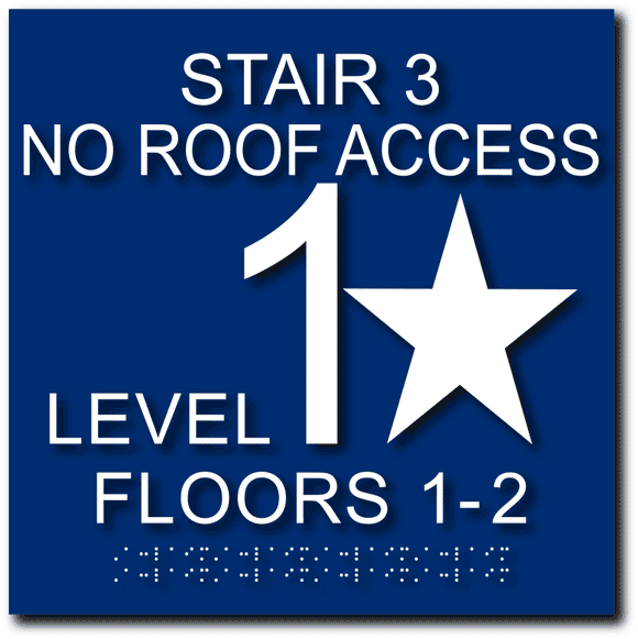 ADA-1035 Stairwell Floor Level Signs with Tactile Text and Grade 2 Braille - Blue