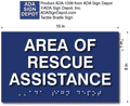 Area Of Rescue Assistance ADA Signs - 10" x 6" thumbnail