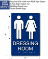 Unisex Dressing Room ADA Signs - 6" x 9" thumbnail