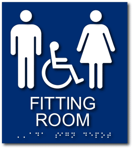 Fitting Room Sign for Unisex and Wheelchair Accessible Fitting Rooms