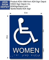 Wheelchair Accessible Womens Bathroom Braille ADA Signs - 6" x 8" thumbnail