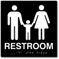 Unisex Family Restroom Braille ADA Signs - 8" x 8" thumbnail