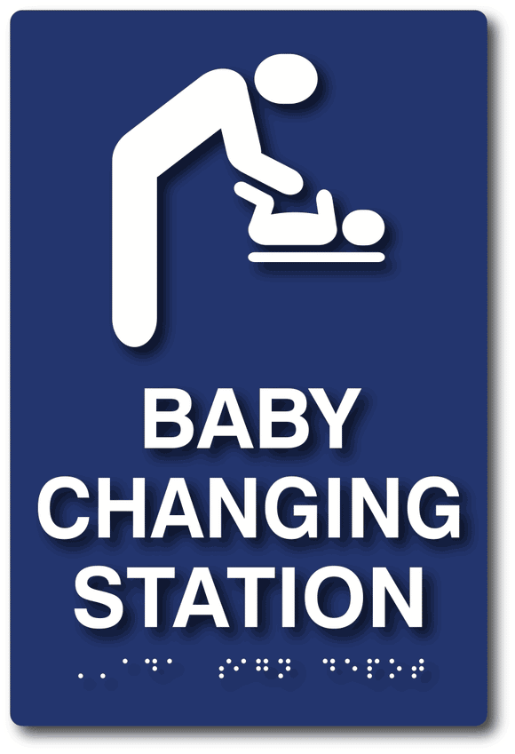 ADA-1060 ADA Compliant Baby Diaper Changing Restroom Sign in Blue