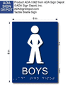 Boys Restroom Braille ADA Signs - 6" x 8" thumbnail