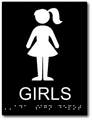 Girls Restroom Bathroom Braille ADA Signs - 6" x 8" thumbnail