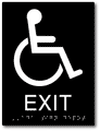 Wheelchair Accessible Exit ADA Signs - 6" x 8" thumbnail