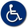 1.25" Adhesive Wheelchair Accessible Sign for Tables, etc. - Pack of 10 thumbnail