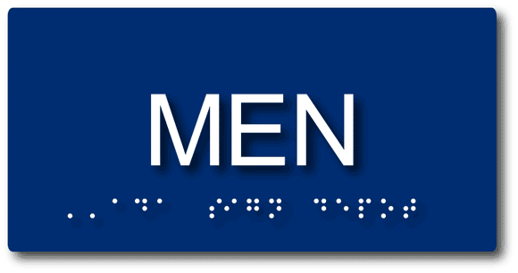 Mens Restroom ADA Sign with Tactile Text and Braille