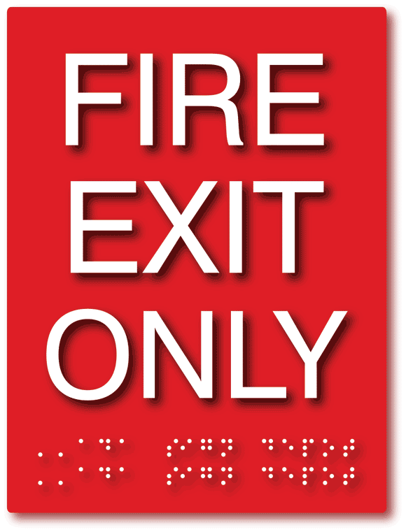 ADA-1083 Fire Exit Only Sign with Tactile Text and Grade 2 Braille