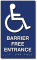 Wheelchair Symbol Barrier Free Entrance Sign - 6" X 10" thumbnail