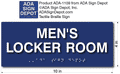 Men's Locker Room Sign with Braille - 10" x 4" thumbnail
