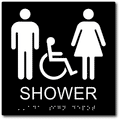 Wheelchair Accessible Unisex Shower Room Sign - 8" x 8" thumbnail