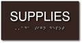Supplies Room Sign - 8" x 4" - ADA Compliant Tactile Braille Sign thumbnail
