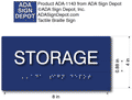 Storage Room Sign - 8" x 4" - ADA Compliant Tactile Braille Sign thumbnail