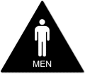 Men Only Bathroom Door Sign with Text - 12" x 12" - Triangle thumbnail