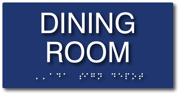 Dining Room Sign - ADA Compliant Tactile Braille Dining Room Sign