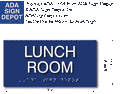 Lunch Room Sign - 8" x 4" - ADA Compliant Tactile Braille Sign thumbnail