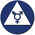 Gender Neutral Symbol Unisex Restroom Door ADA Signs - 12" x 12" thumbnail