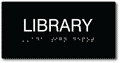 Library Tactile Braille Sign - 8" x 4" thumbnail