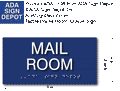 Mail Room ADA Braille Sign - 8" x 4" thumbnail