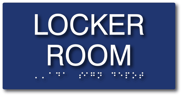 Locker Room Sign - ADA Compliant Tactile Braille Locker Room Signs