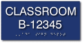 Classroom ADA Sign with Optional Name or Number - 8" x 4" thumbnail