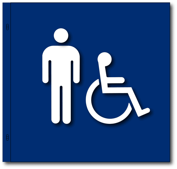 ADA-1219 Two-Sided Hallway Sign in Blue