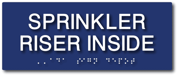 ADA Compliant Sprinkler Riser Sign - Tactile Text and Braille