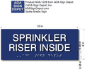 Sprinkler Riser Inside - 10" x 4" - ADA Tactile Braille Signs thumbnail