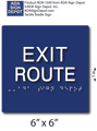 ADA Exit Route Signs - 6" x 6" - ADA Exit Route Sign thumbnail