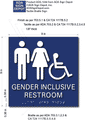 Gender Inclusive Wheelchair Accessible Restroom ADA Signs - 9" x 9" thumbnail