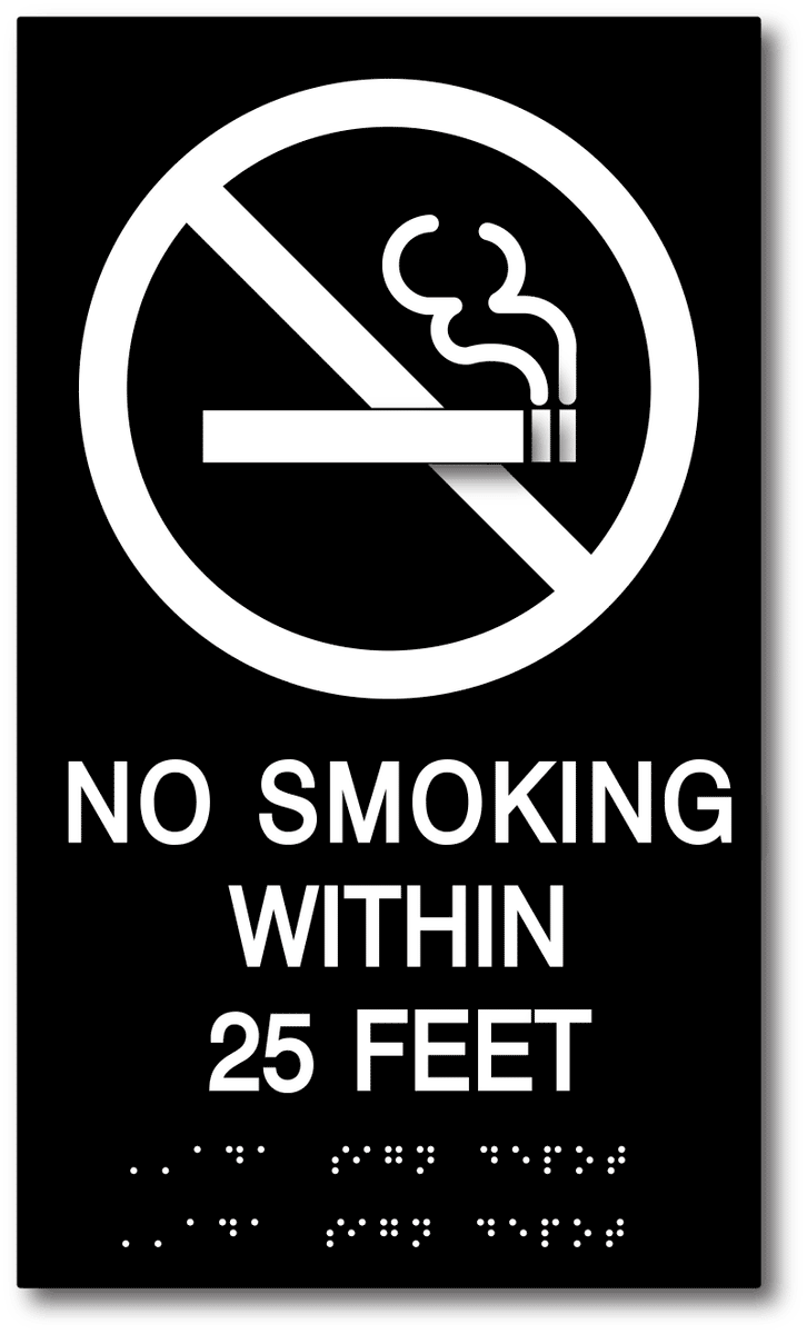 No Smoking Within 25 Feet Sign