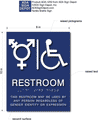 Gender Neutral and Wheelchair Symbol Restroom ADA Signs - 8" x 10" thumbnail