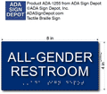 All Gender Restroom Sign - ADA & California AB 1732 Compliant - 8"x4" thumbnail