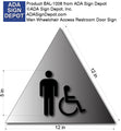 Mens Wheelchair Accessible Restroom Door Sign - 12" x 12" - Triangle thumbnail