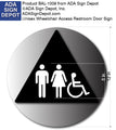 Unisex Wheelchair Accessible Restroom Door Sign - 12' x 12" thumbnail