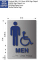 Wheelchair Accessible Mens Room ADA Signs - 6" x 8" - Brushed Aluminum thumbnail