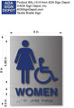 Wheelchair Access Womens Room ADA Signs - 6" x 8" - Brushed Aluminum thumbnail