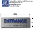  ADA Compliant Entrance Sign 6" x 2" - Brushed Aluminum thumbnail