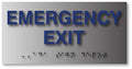 ADA Emergency Exit Sign -  8" X 4" - Brushed Aluminum thumbnail