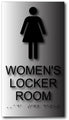 Womens Locker Room Sign - 6" x 11" - ADA Brushed Aluminum Sign thumbnail