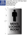 Mens Locker Room ADA Sign - 6" x 11" - Brushed Aluminum thumbnail
